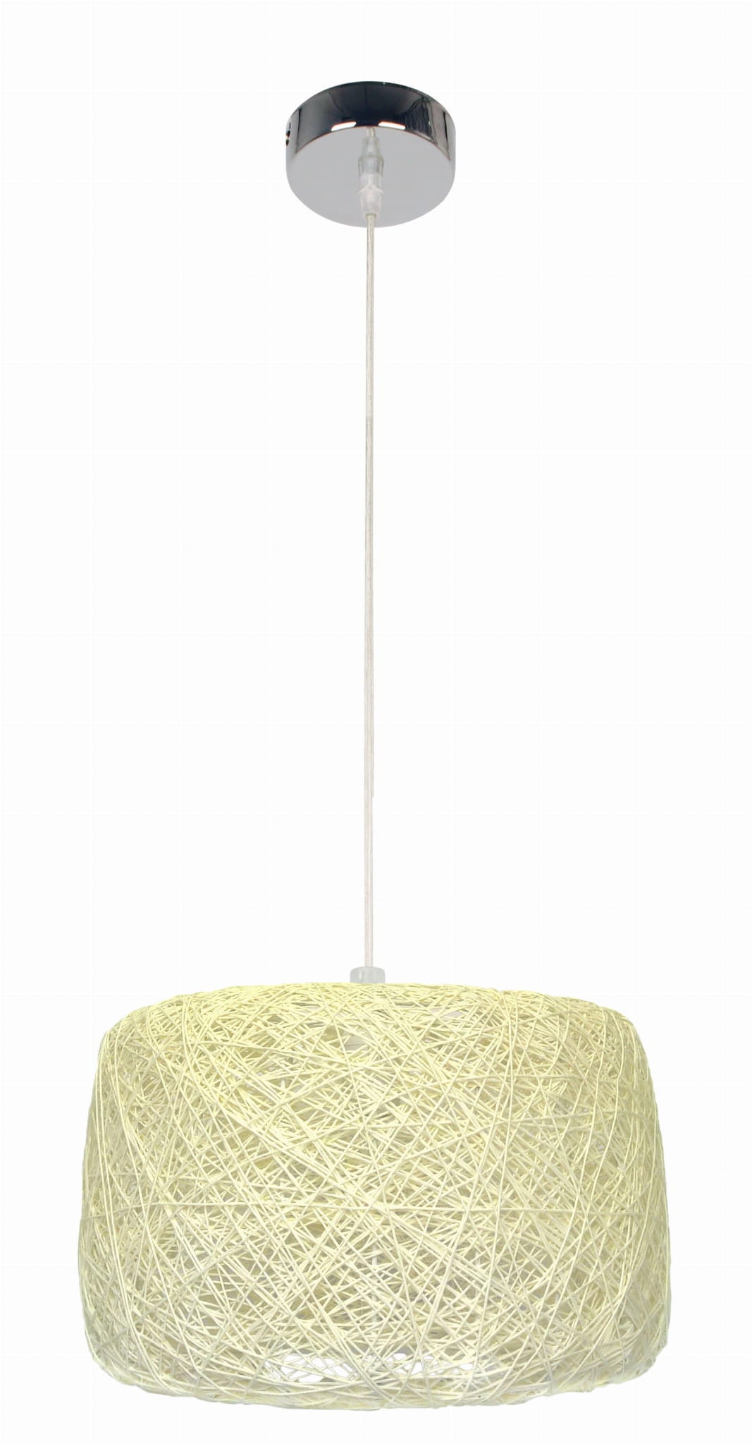 Lampa sufitowa Panda chromowana-ecru 1xE27x60W wym: 110 x 35 x 35 cm sznurek / sizal Candellux