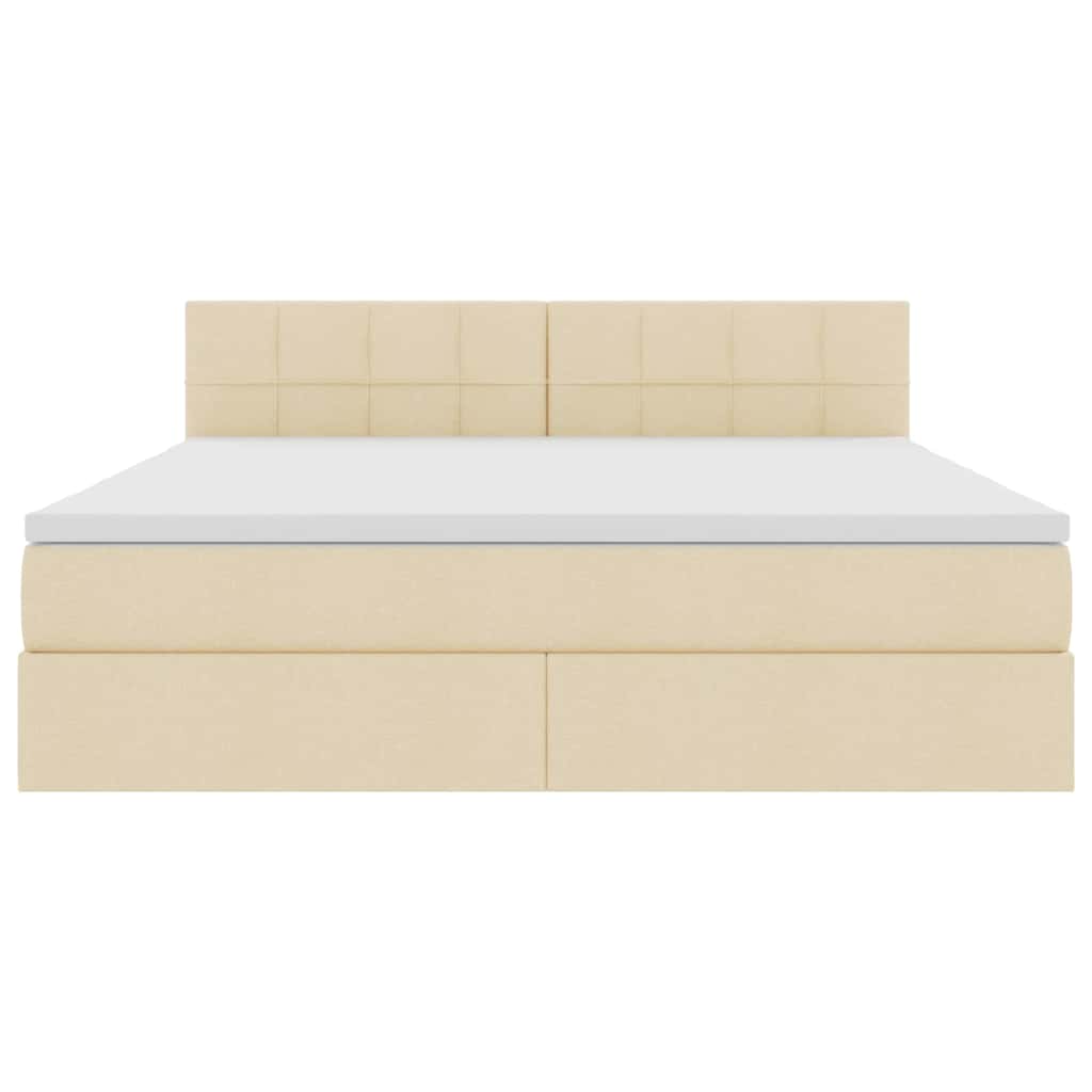 Lit avec rangement et matelas crème 180 x 200 cm velours - 7
