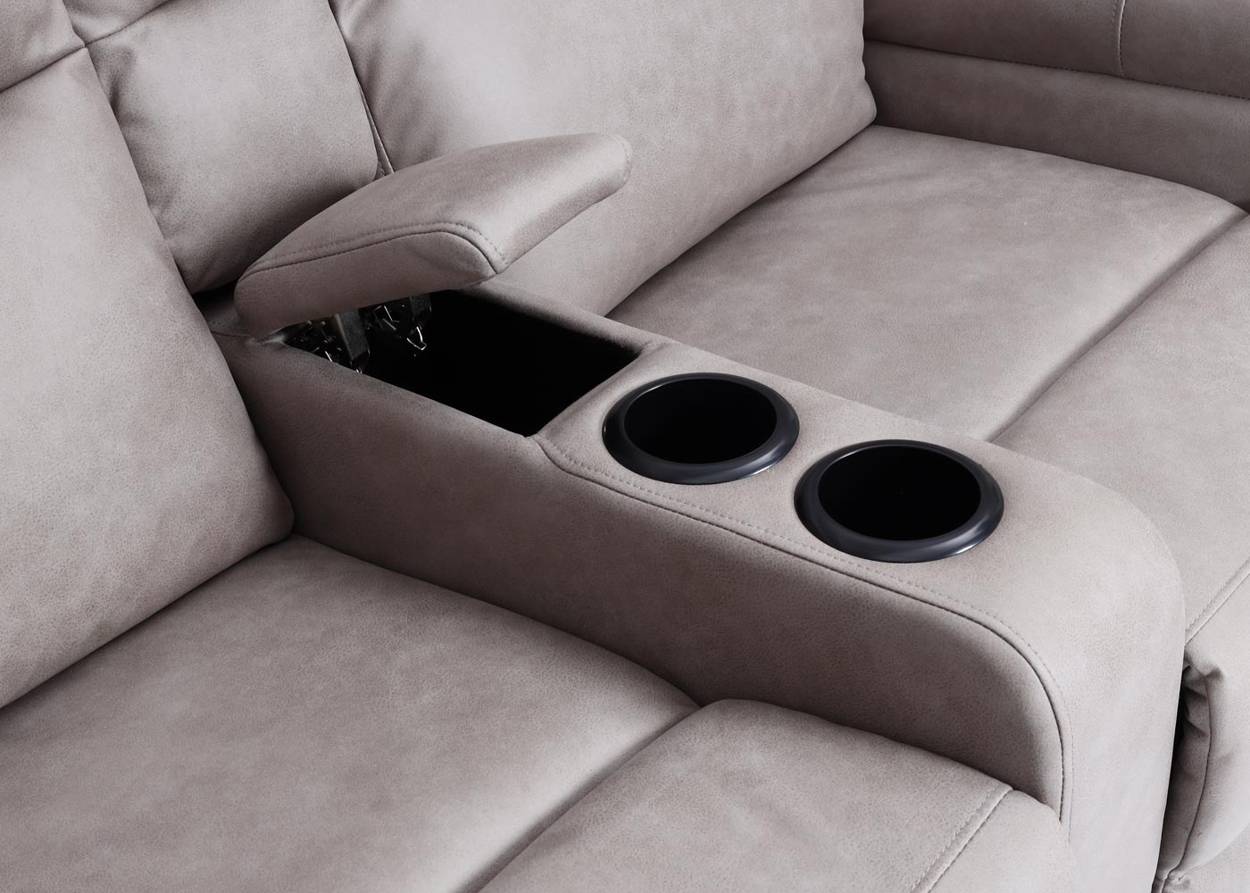 Poltrona da cinema 2 posti HWC-K17 regolabile tessuto grigio chiaro - 7