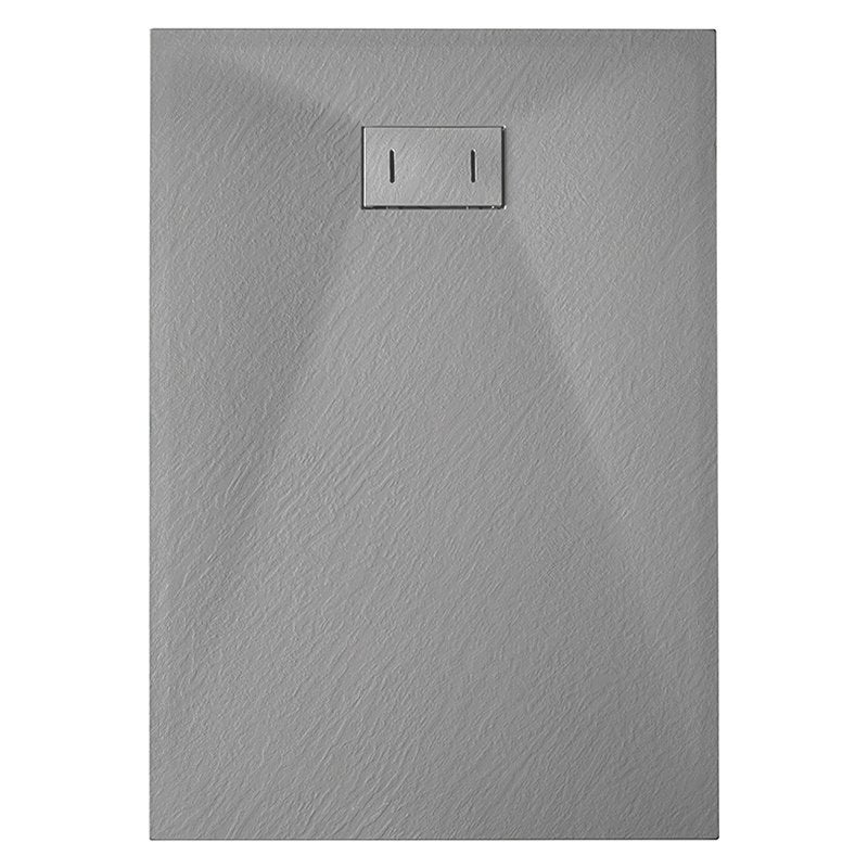 Brodzik z włókna szklanego SMC o efekcie kamienia, wysokość 2,6 cm, z syfonem w zestawie, 90-140 Szary