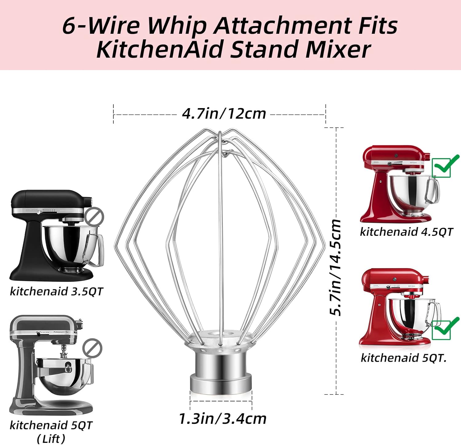 Lot De 2 Fouets En Acier Inoxydable Pour Mixeur à Main - Accessoires Neufs
