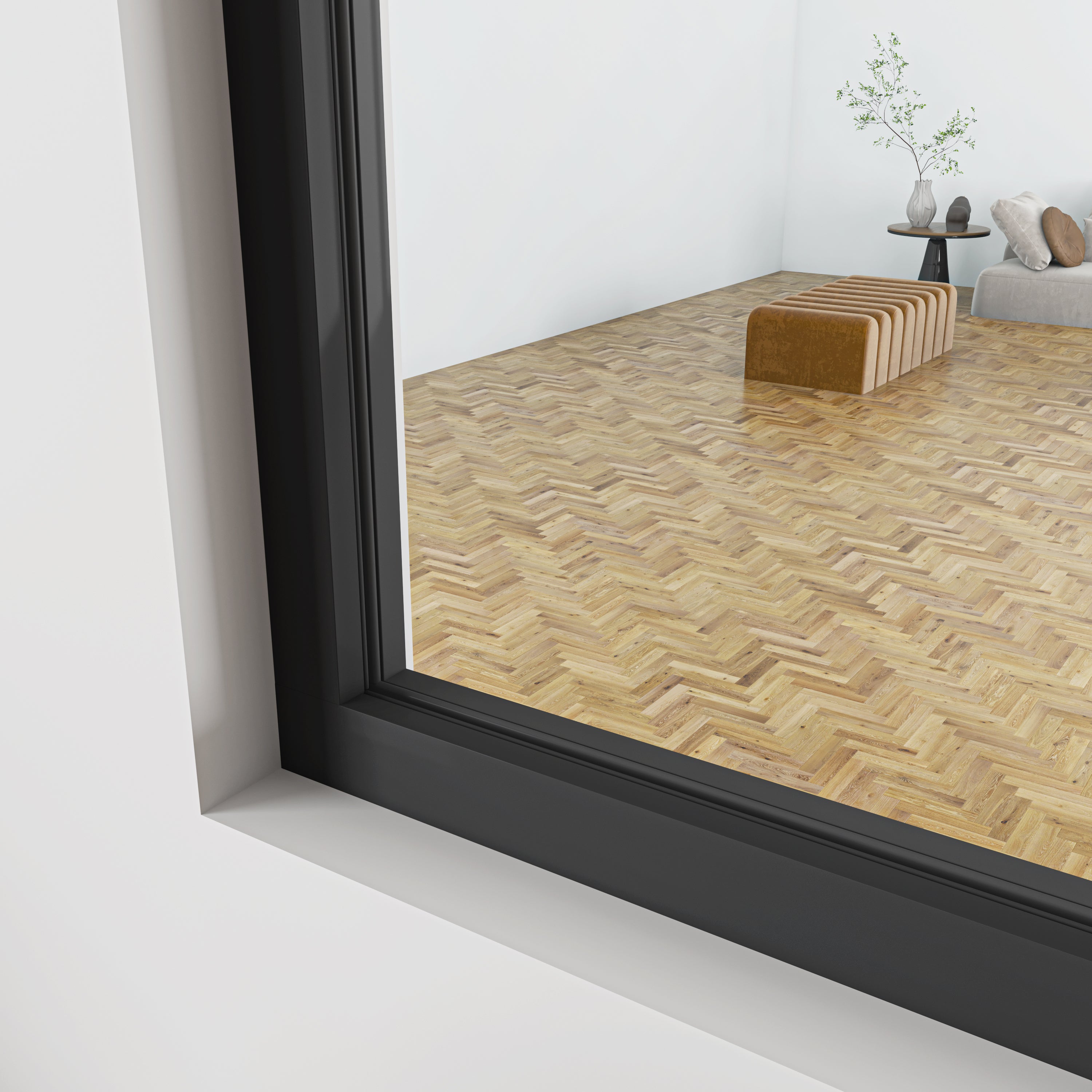 Verrière atelier coulissante en alu noir, 123 x H.108cm, 4 vitrages ( 2 fixe + 2 mobile ) clairs inclus, en kit complet - 4