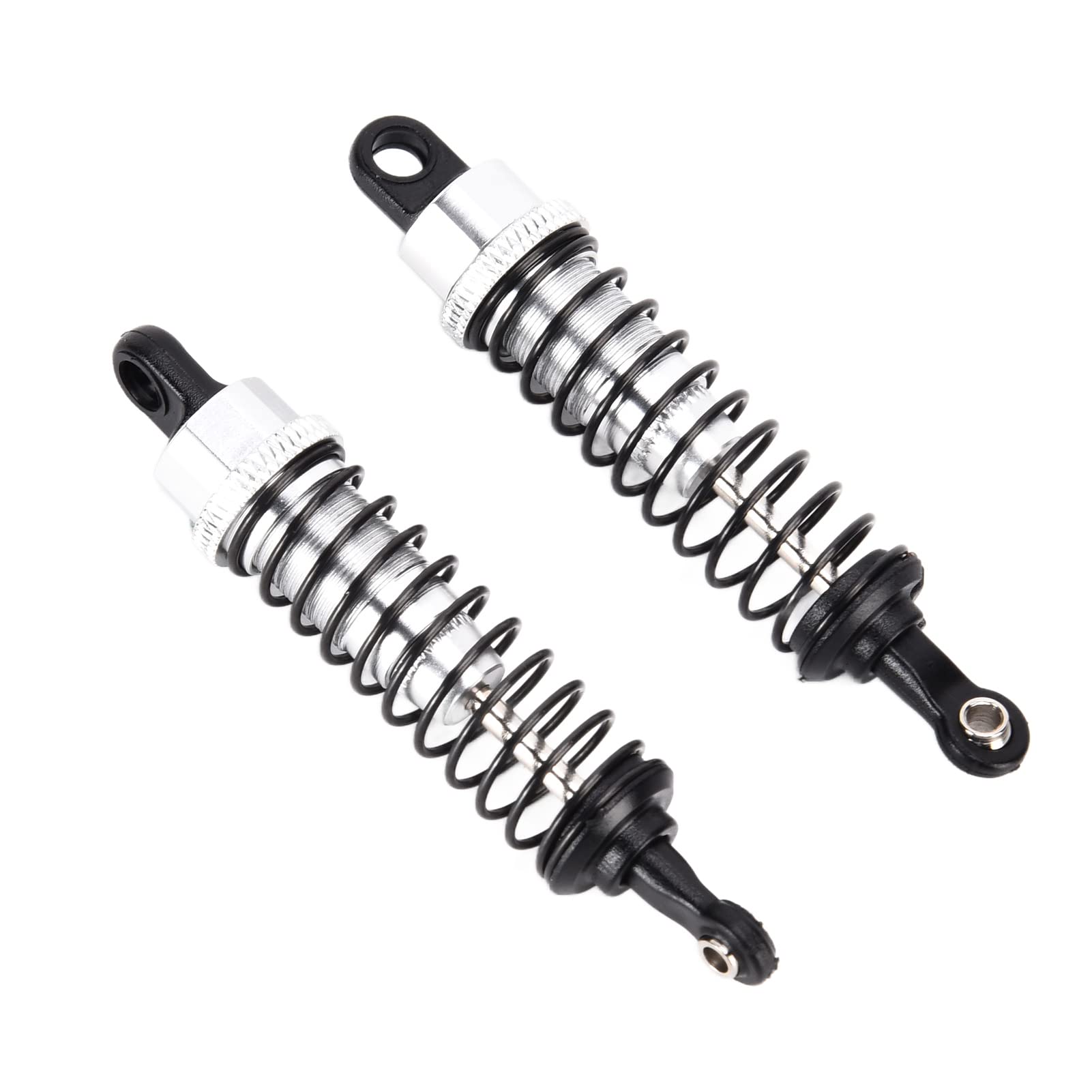 Ammortizzatore per auto RC 2 pezzi 1/16 anteriore posteriore 73 mm lunghezza modello in lega di alluminio ammortizzatore per camion (argento) - 4
