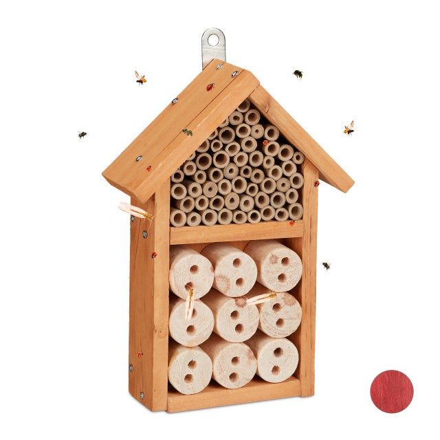 Casetta Per Coccinelle Relaxdays - Hotel Insetti Legno Naturale 28x21x12 Cm - Foto 9