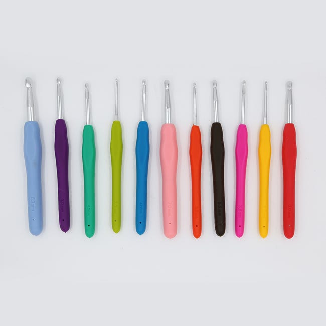 Kit di 45 pezzi con pennarelli uncinetti metro - Maglia multicolore Kit di 45 pezzi con pennarelli uncinetti metro - Maglia multicolore