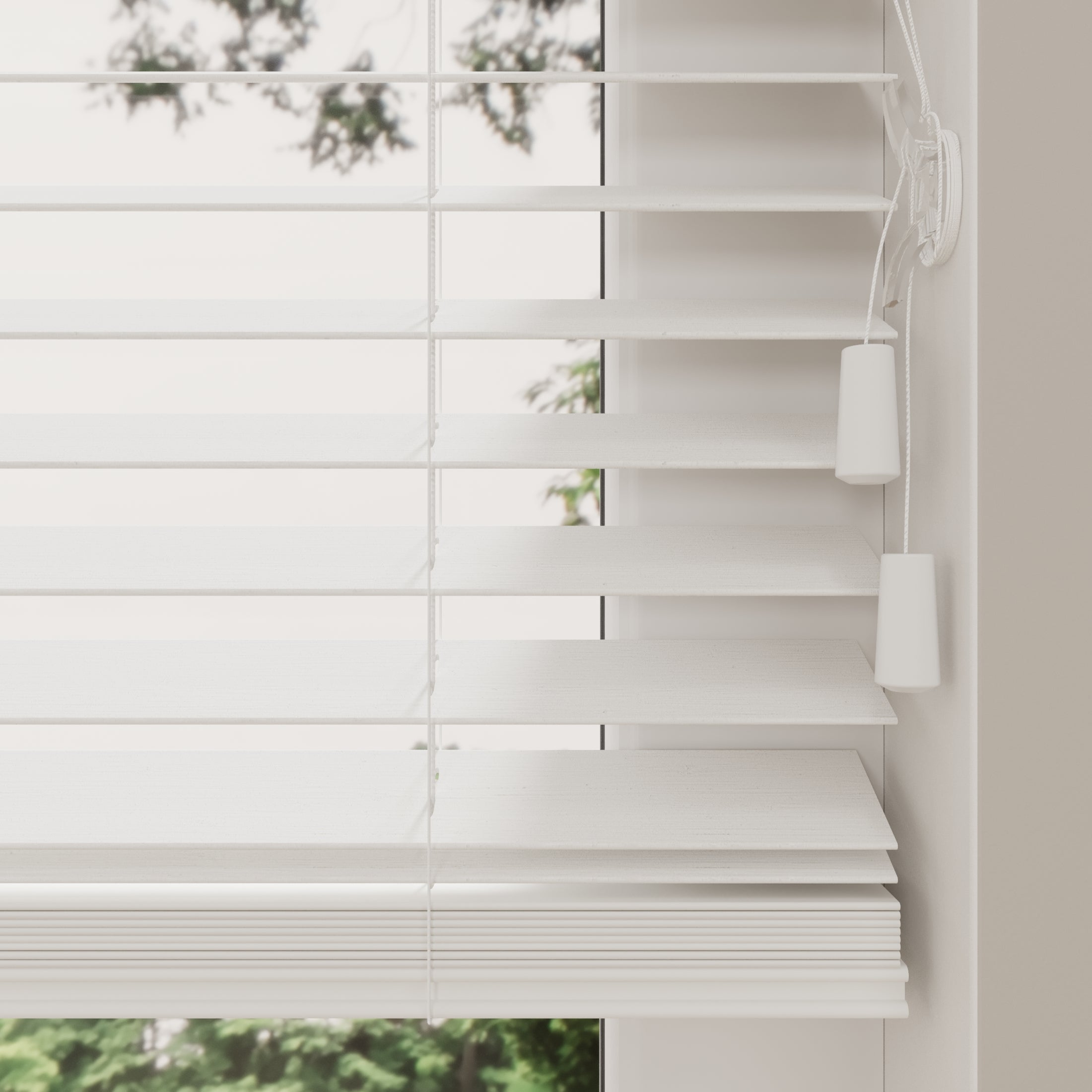 DTCH® Store Vénitien en Bois Essence 70 x 240 cm (LxH) - 50 mm - Blanc - Tailles de 50 à 250 cm de large - 7