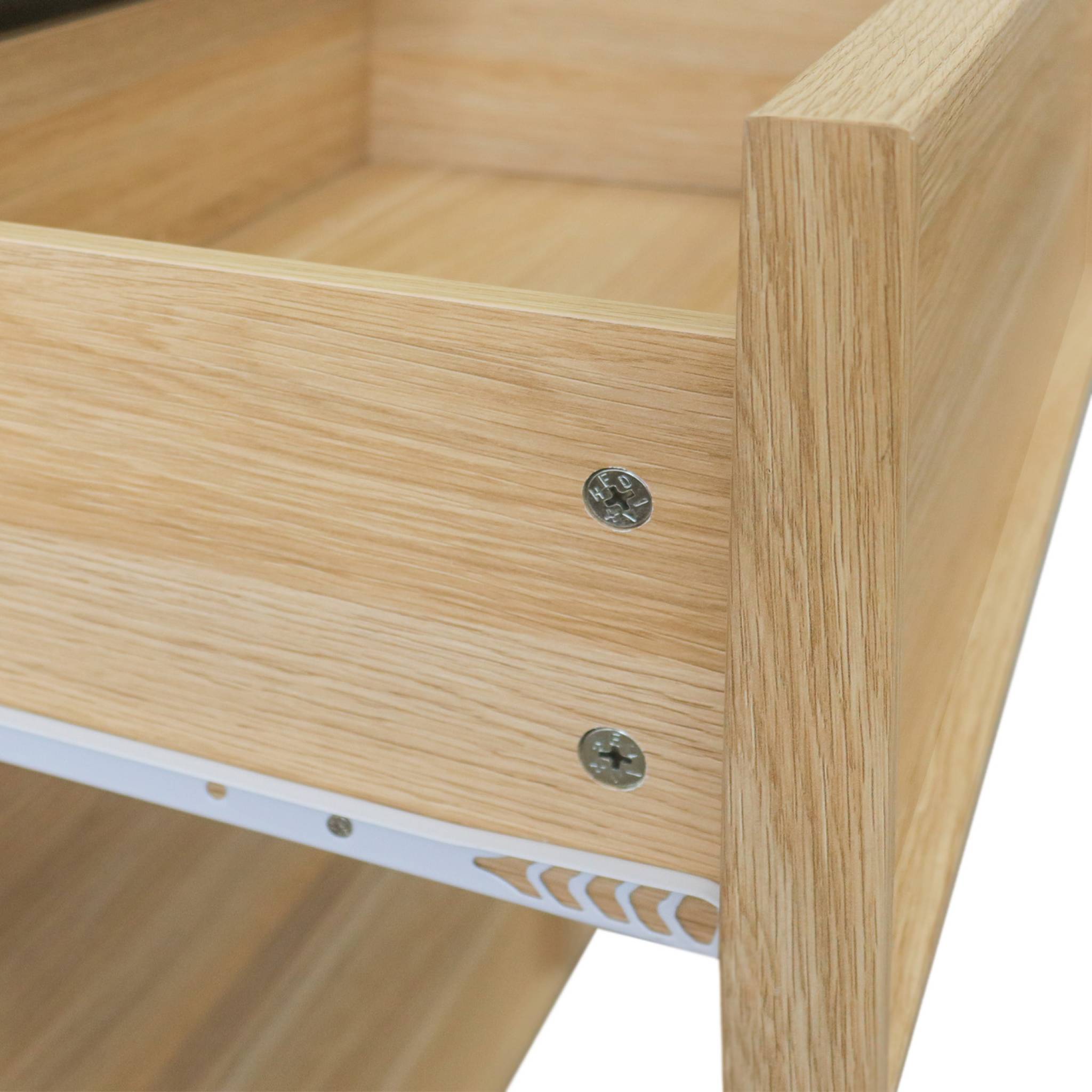 Commode de rangement effet bois 6 tiroirs naturel L 120 x P 43 x H 75cm - Kuba - 8