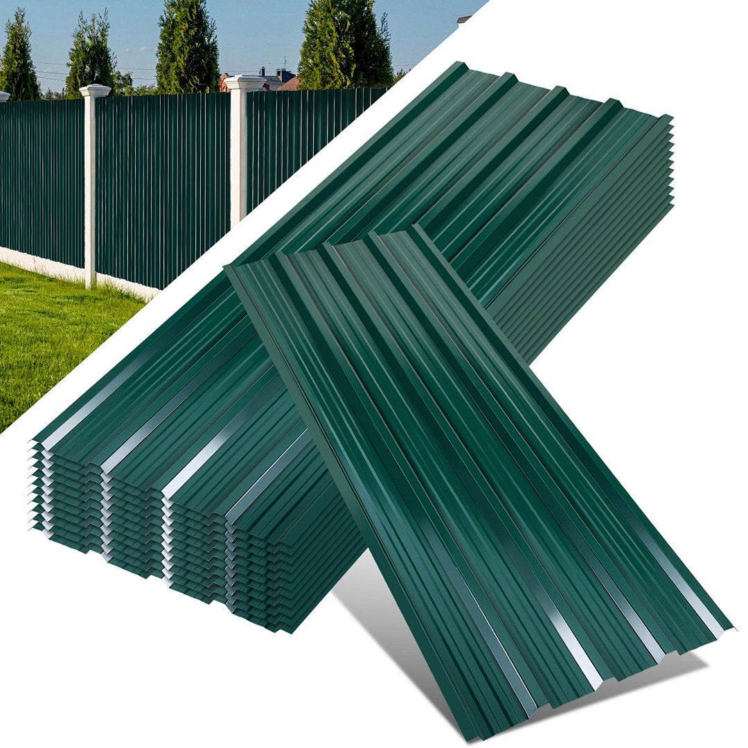 36x Blacha Falista Trapezowa na Dach, Plaques tôles profilées/ondulées Vert 129x46cm = 21m² tole de bardage résistantes intempérie