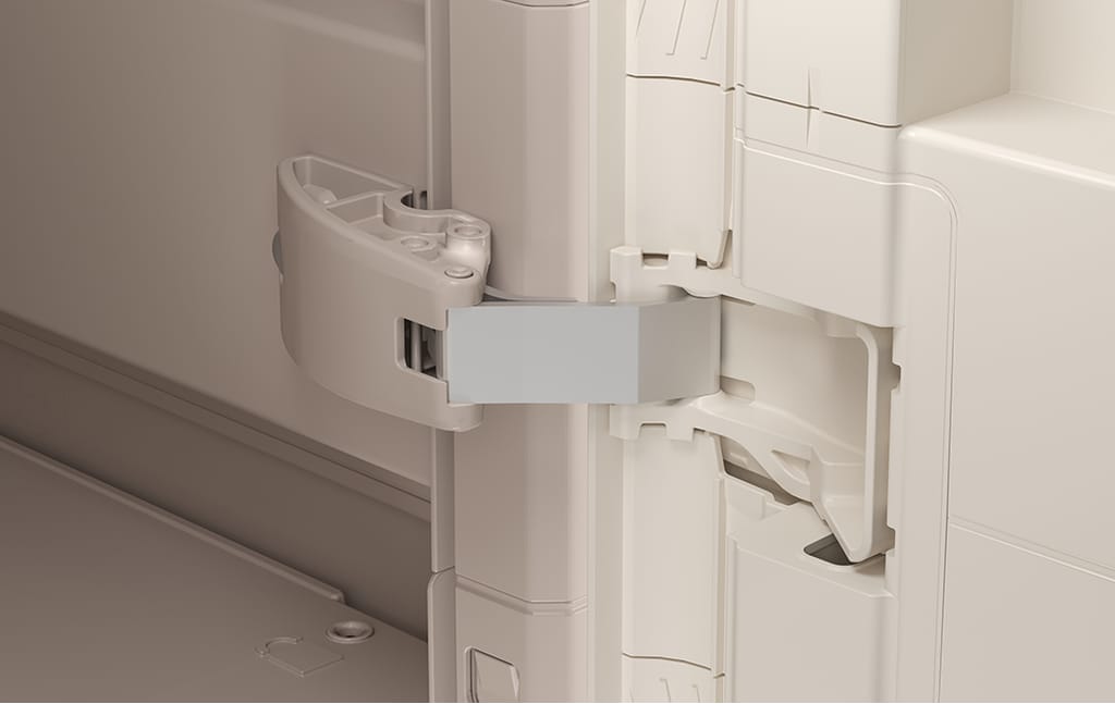 Armoire à balais en polypropylène, beige L 80 x H 180 x P 45 cm, 2 portes intérieur/extérieur - 6