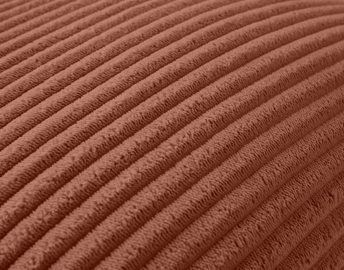 Coussin en velours côtelé terracotta 40 x 40 cm - COLOMBINE - Best Mobilier - 3