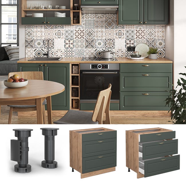 Meuble bas sous-évier Fame-Line Gris foncé 80cm sans PT Vicco | Gris Meuble bas sous-évier Fame-Line Gris foncé 80cm sans PT Vicco | Gris