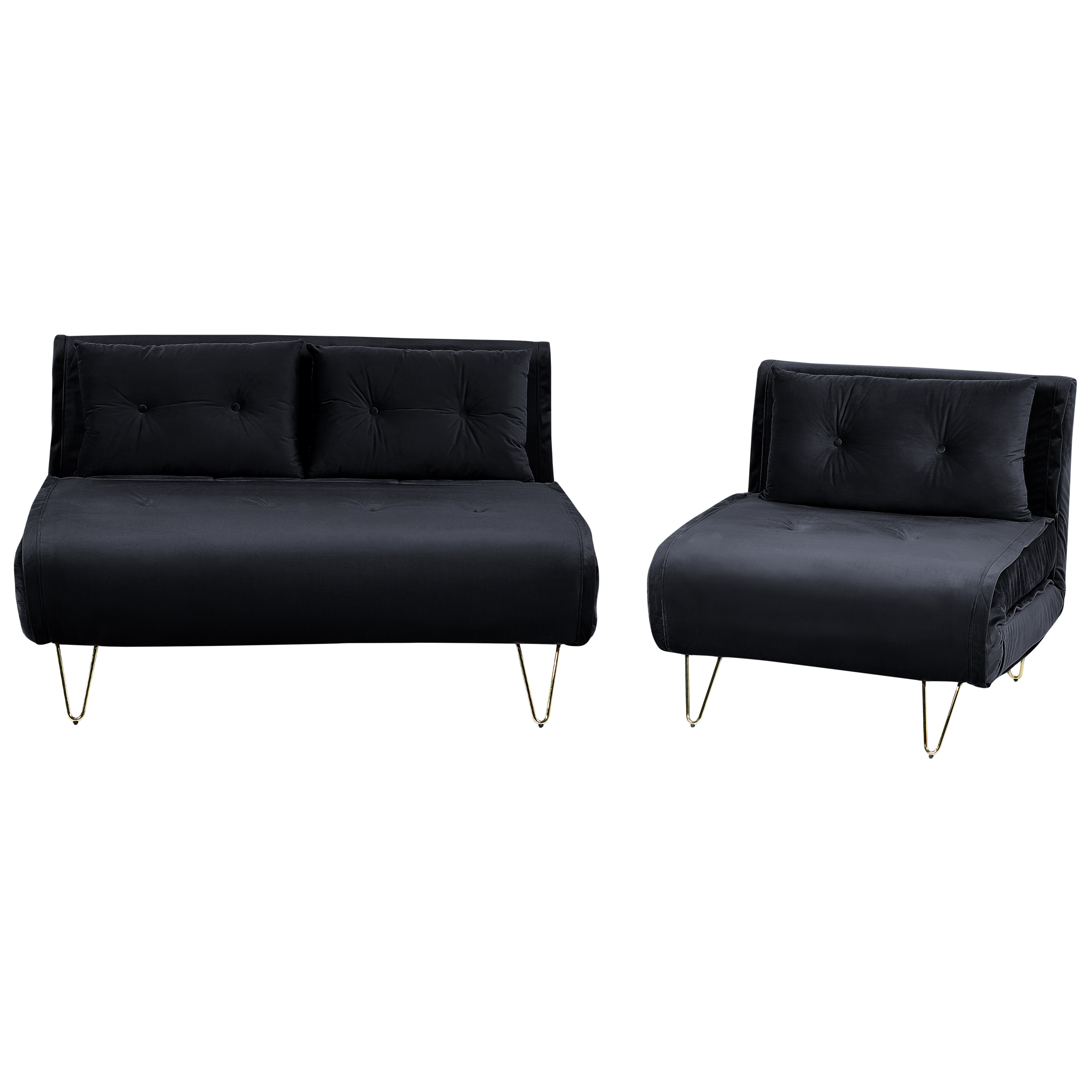 Set da salotto 5 posti LEIREN Velluto Tortora