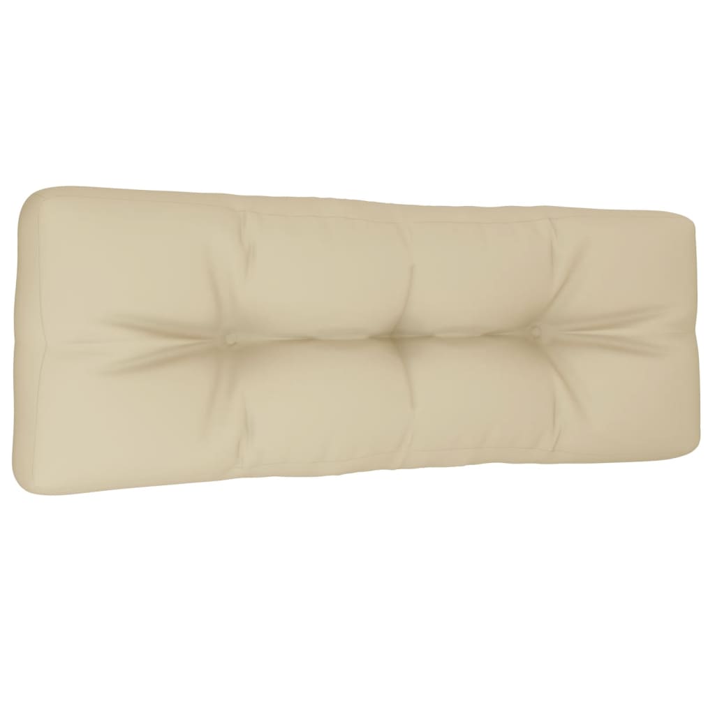 Coussin de palette beige 120 x 40 x 12 cm tissu - 4