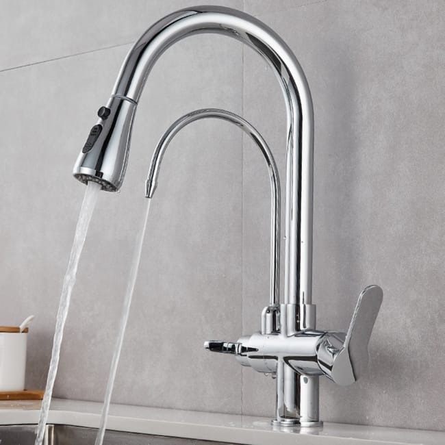 Grifo Osmosis Extraible Ducha 3 vias 2 salidas Cromado DUPLO CROME GRIFERS Leroy Merlin