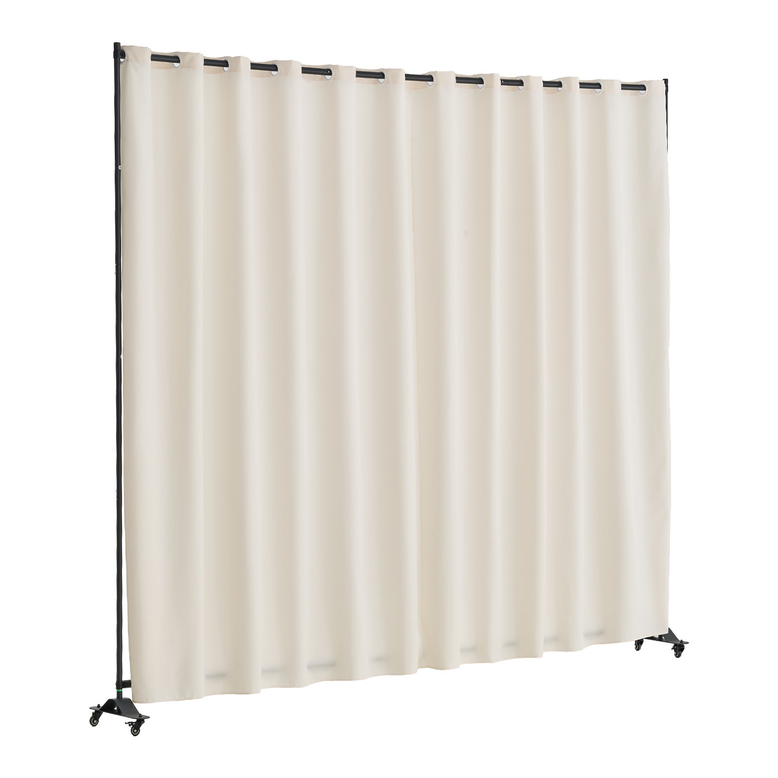 Cloison de Séparation Portable SucceBuy, Structure Métal avec Roulettes et Rideau Beige, Paravent Autoportant pour Bureau, Salle à Manger - 2