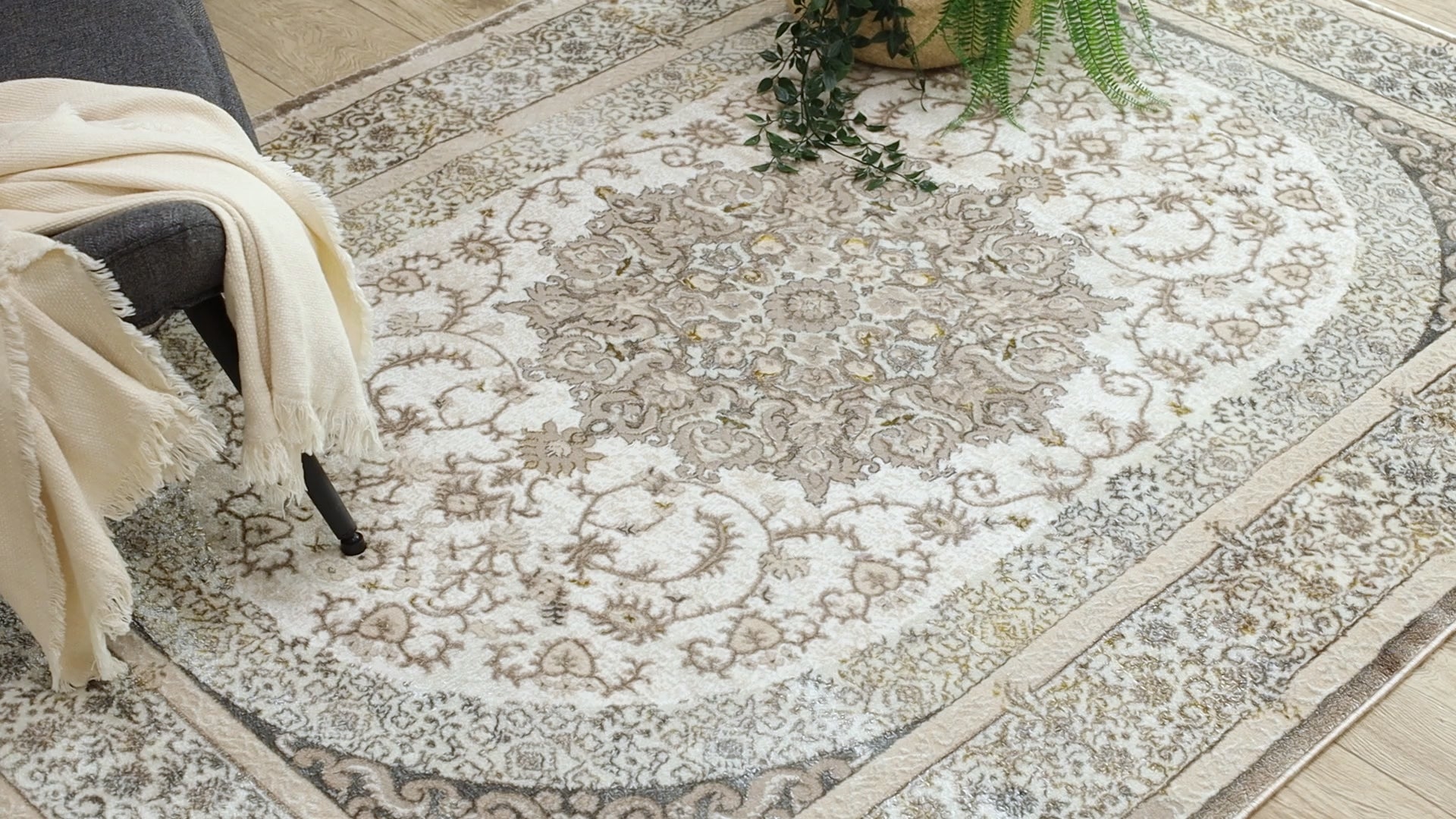 Tapis BLISS Z204AZ128 crème / beige - Cadre, ornement, moderne, structurel 140x190 cm - 3