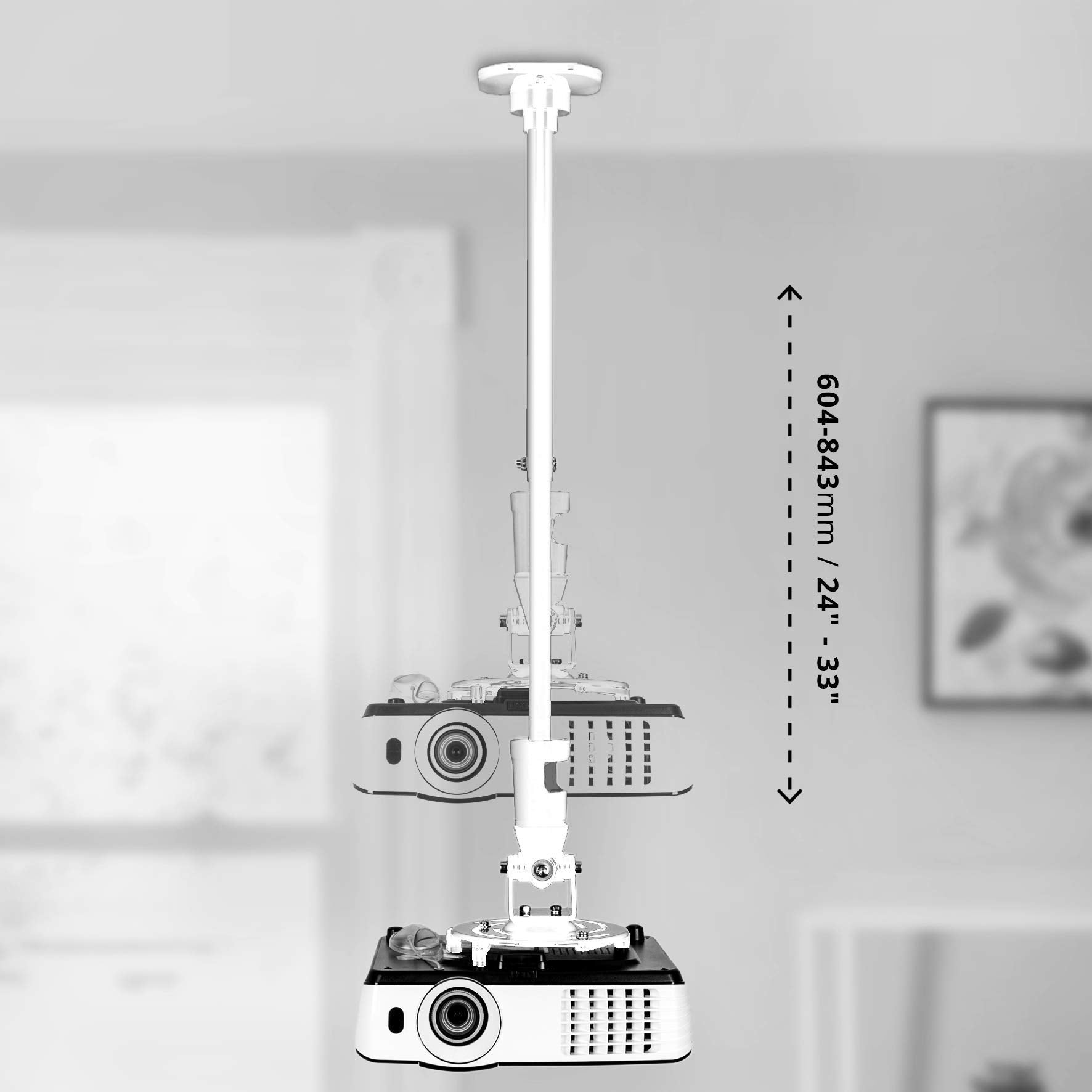 Support pour Vidéoprojecteur Plafond Rotatif 360° Inclinable 180° Pivotable 180° Charge maximale 10kg Duronic PB08XL - 5