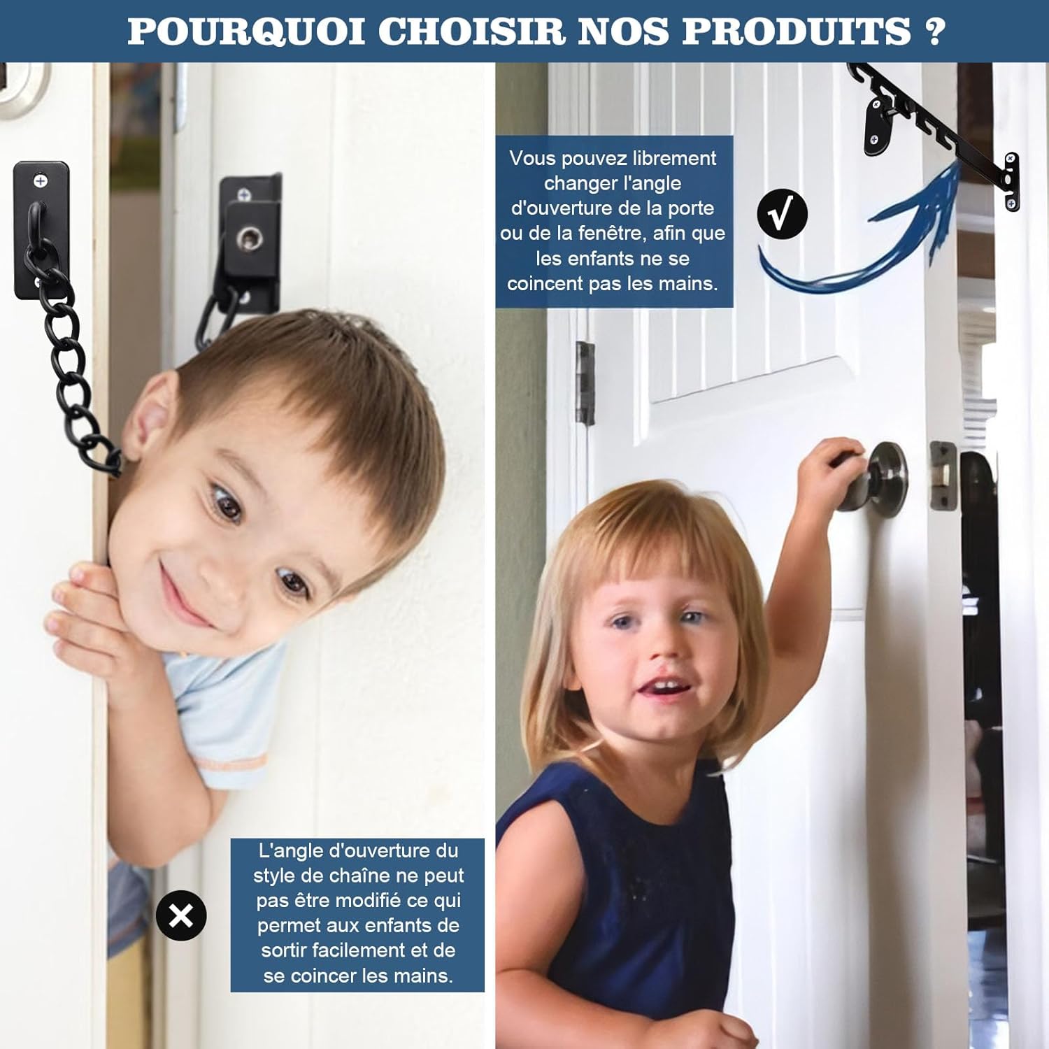 Butée de fenêtre réglable sans perçage, verrouillage sécurisé pour bébé et animaux – Protection enfant pour fenêtres (noir) - 4