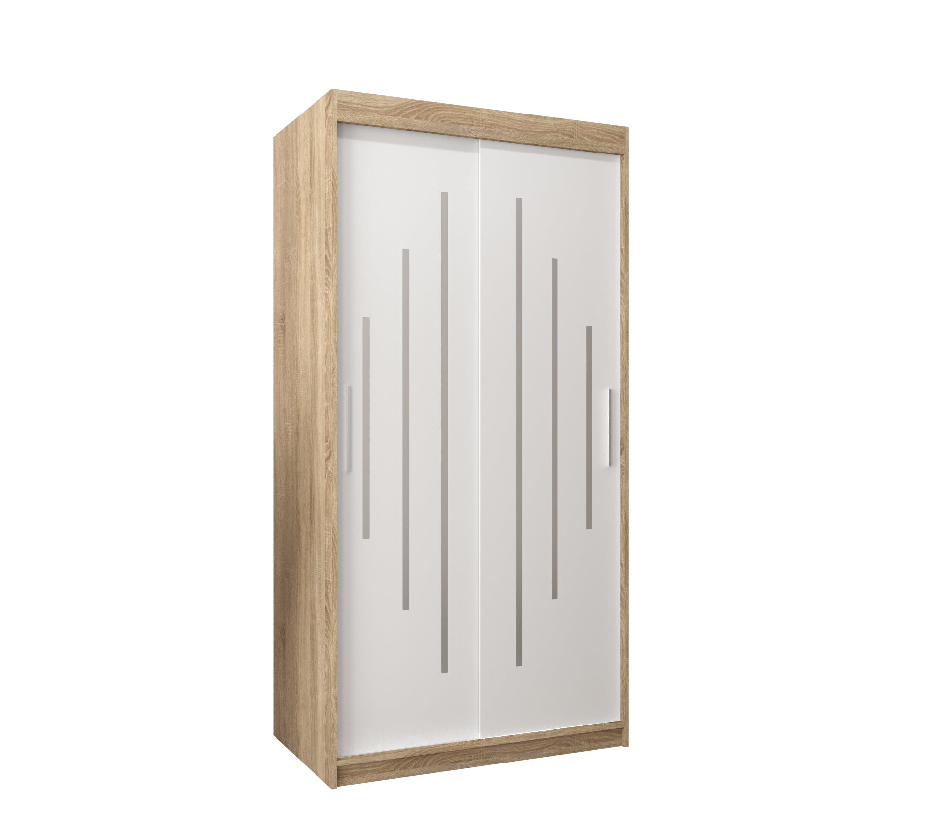 Szafa przesuwna garderoba York 100 x 62 x 200 cm Sonoma + Biały - Abiks Meble