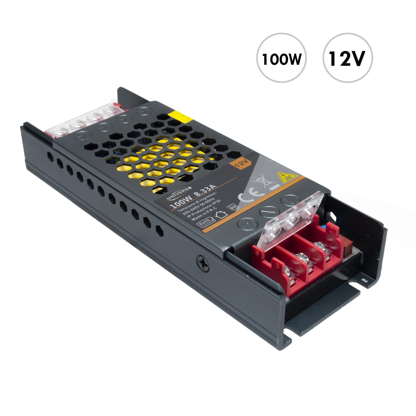 Alimentation LED 12V 12,5A 150W - Transformateur Pour Bandes LED, Affichages, Sécurité Surcharge