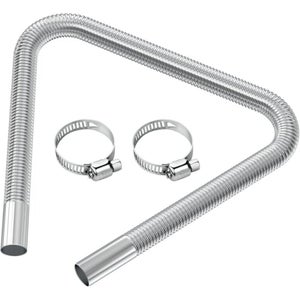 Tuyau D'Échappement Flexible Inox 45x200x300mm Universel Avec 2 Colliers