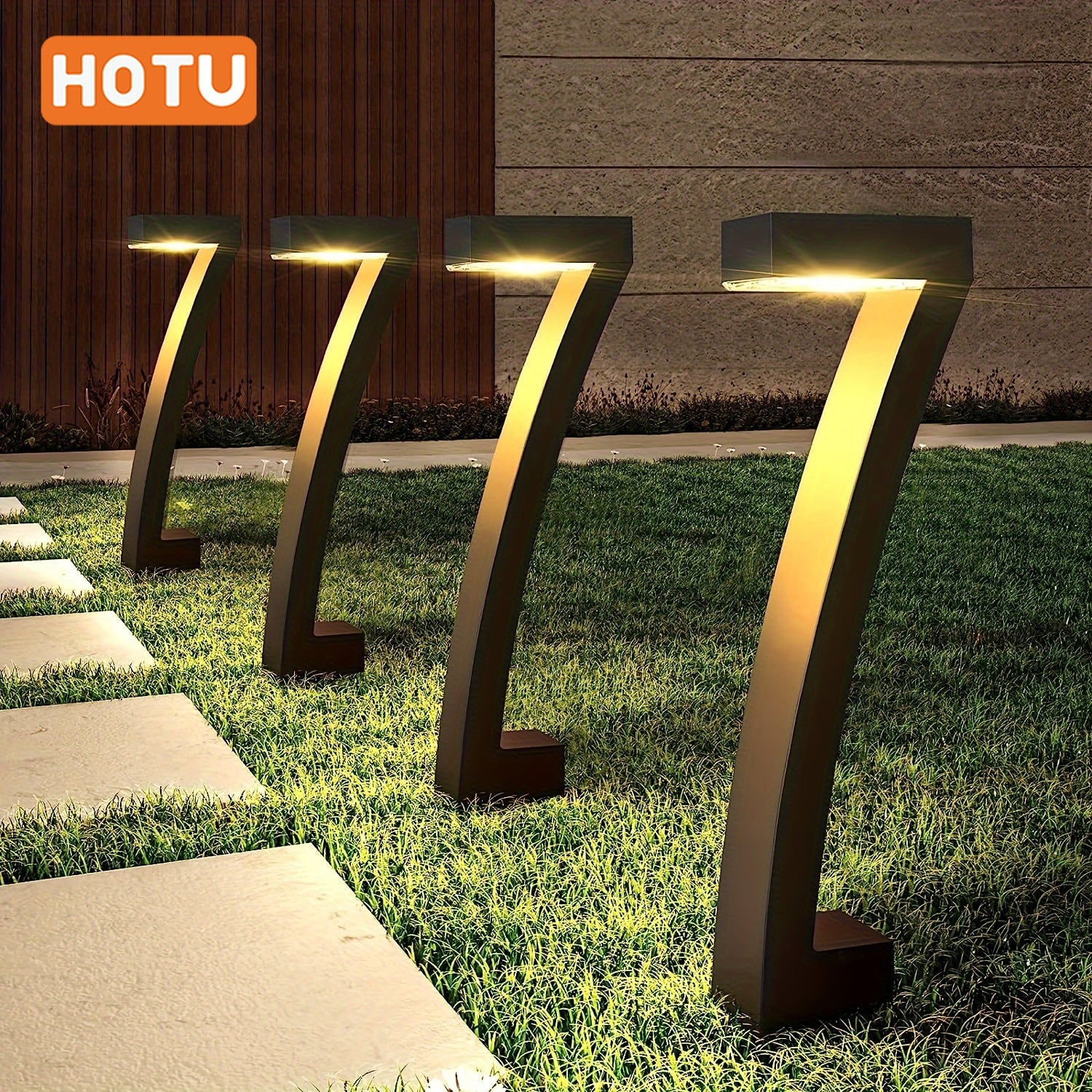 Confezione da 4 luci solari a LED per esterni, IP65 impermeabile, 0,45 W, ideale per vialetti, cortili e vialetti - 3