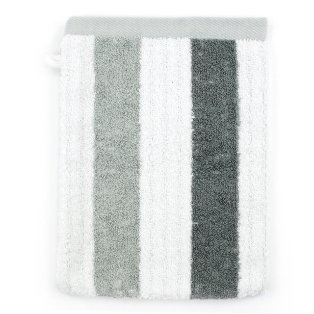 Gant de toilette 16x21 cm coton 480 g/m2 CLASSIC STRIPES Gris