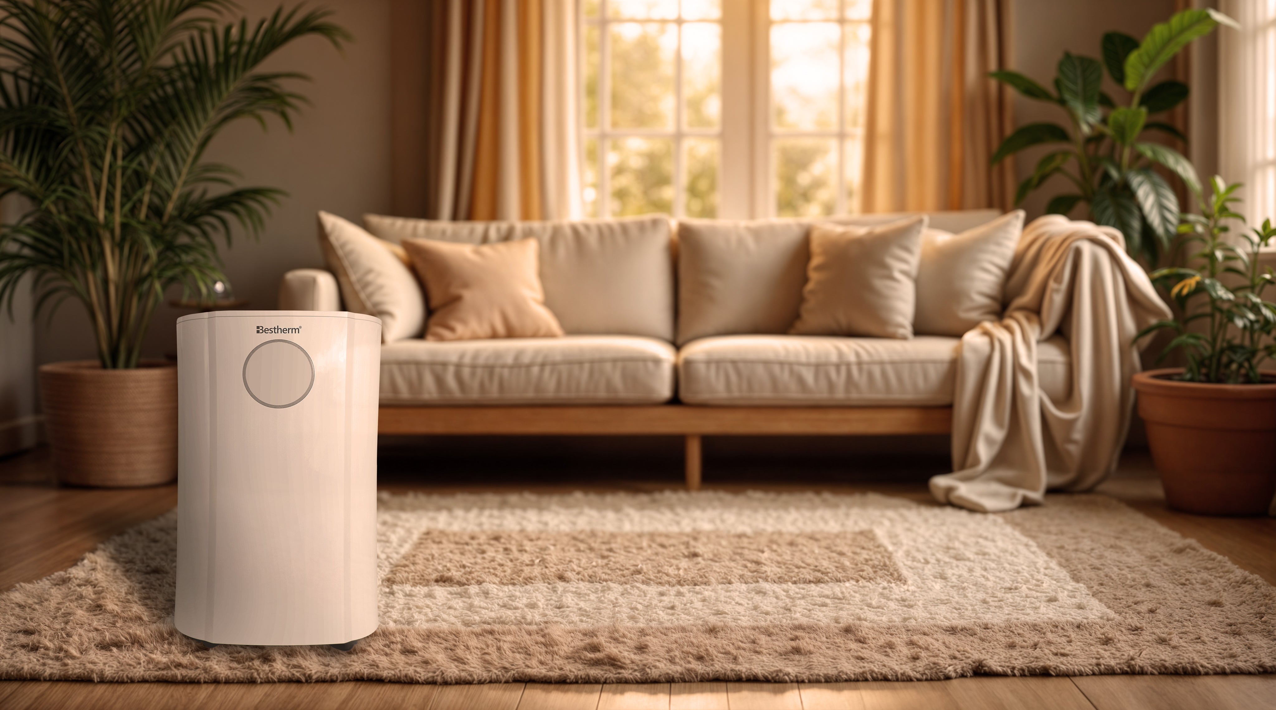 Déshumidificateur d'air BESTHERM - Athea 20L/jour, fonction purificateur d'air, filtre à charbon actif anti-odeurs, avec minuterie 24h - 2