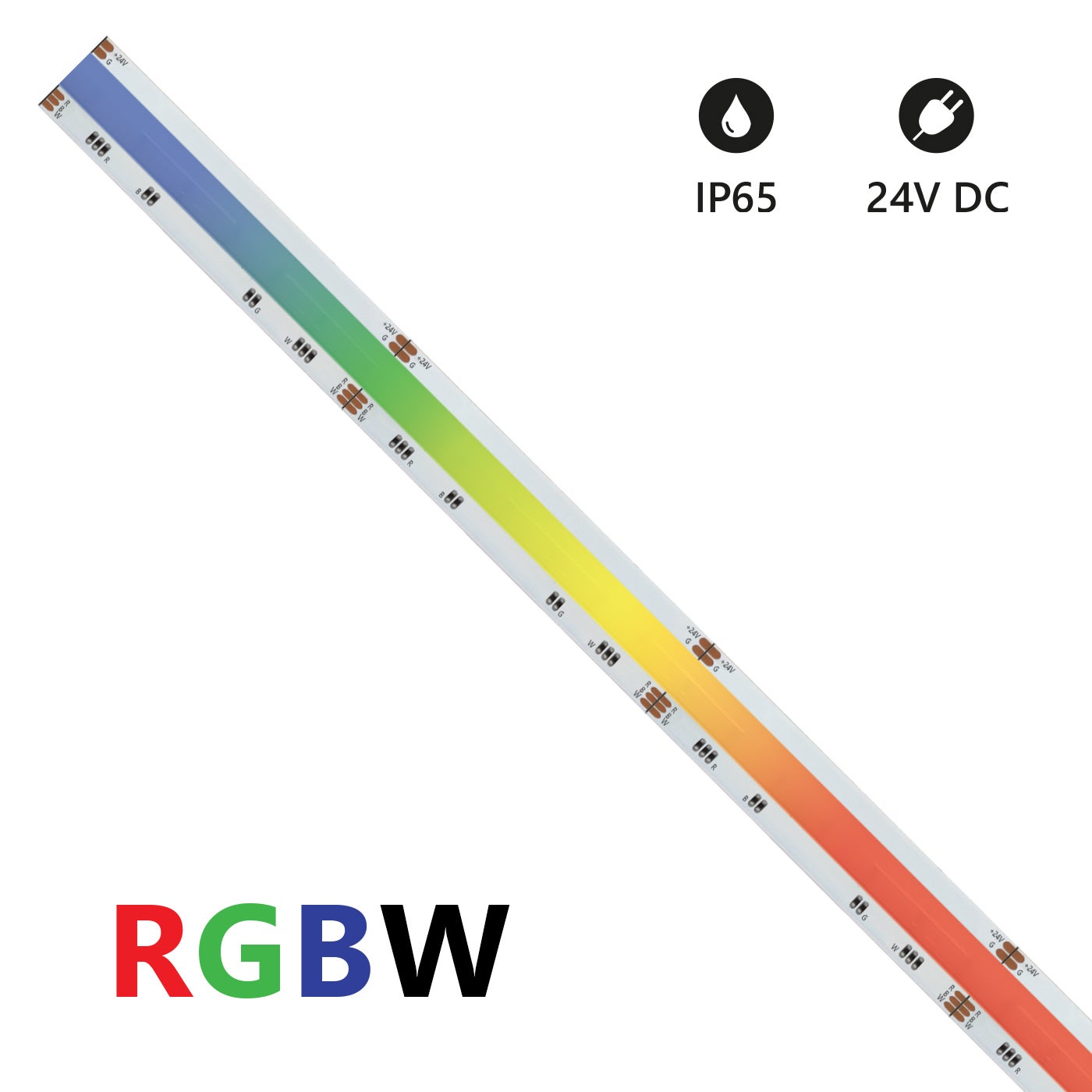 Bande Led Cob Rgbw 5 M, 24 V, Ip65, 896 Led/M, 16 W/M, Lumière Blanche — free download
