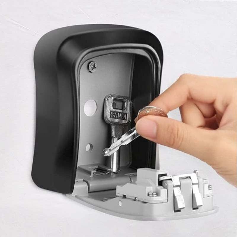 1 pc Coffre-fort à clés mural 4 chiffres réinitialisable, étanche, sécurisé pour maison, hôtel, école, bureau, intérieur ou extérieur – Gris - 6