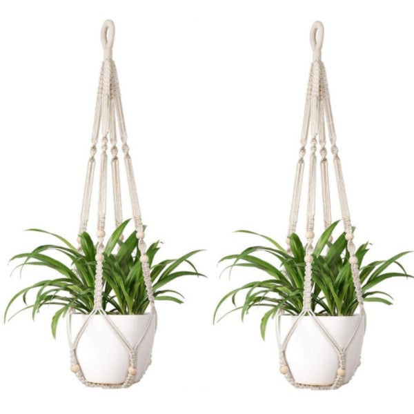 Colgador de macramé para plantas de interior, piezas, cesta