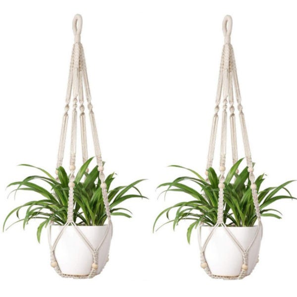 Colgador de macramé para plantas de interior, piezas, cesta