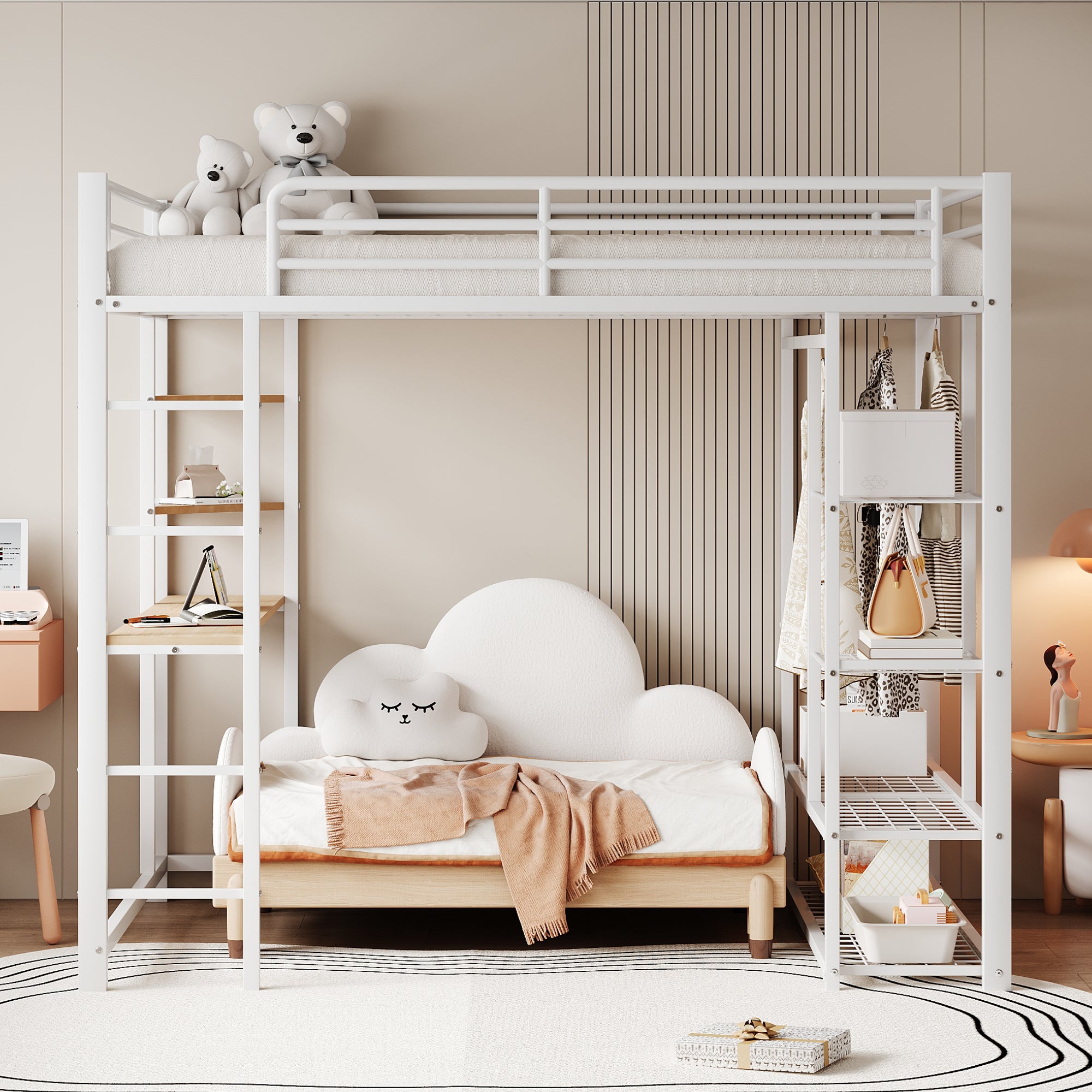 Letto Soppalco 140x200 Zravenna Letto A Soppalco 140 X 200 Cm