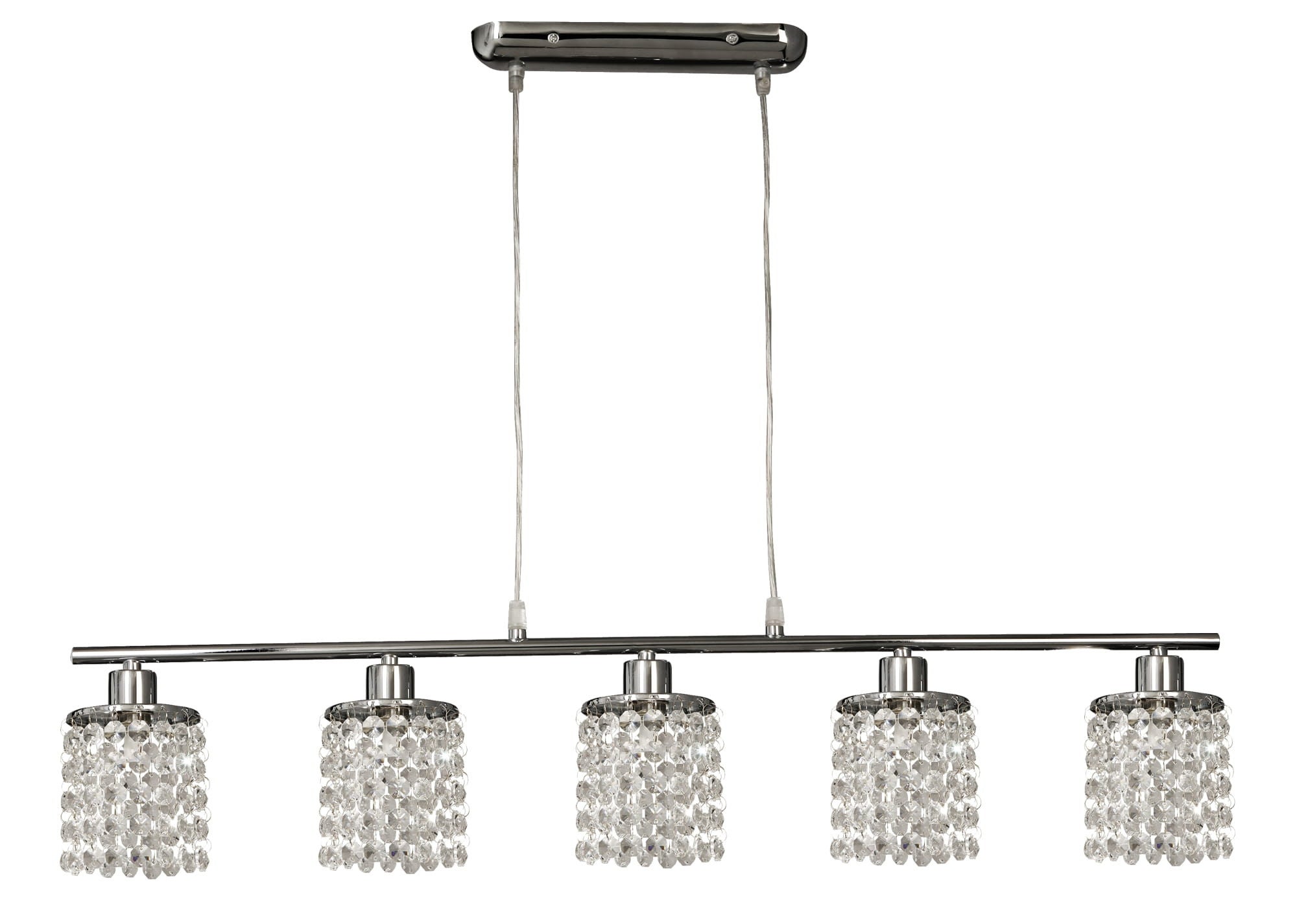 Lampa sufitowa wisząca Royal chromowana 5xG9x40W kryształowa wym: 95 x 80 x 12 cm kryształ Candellux