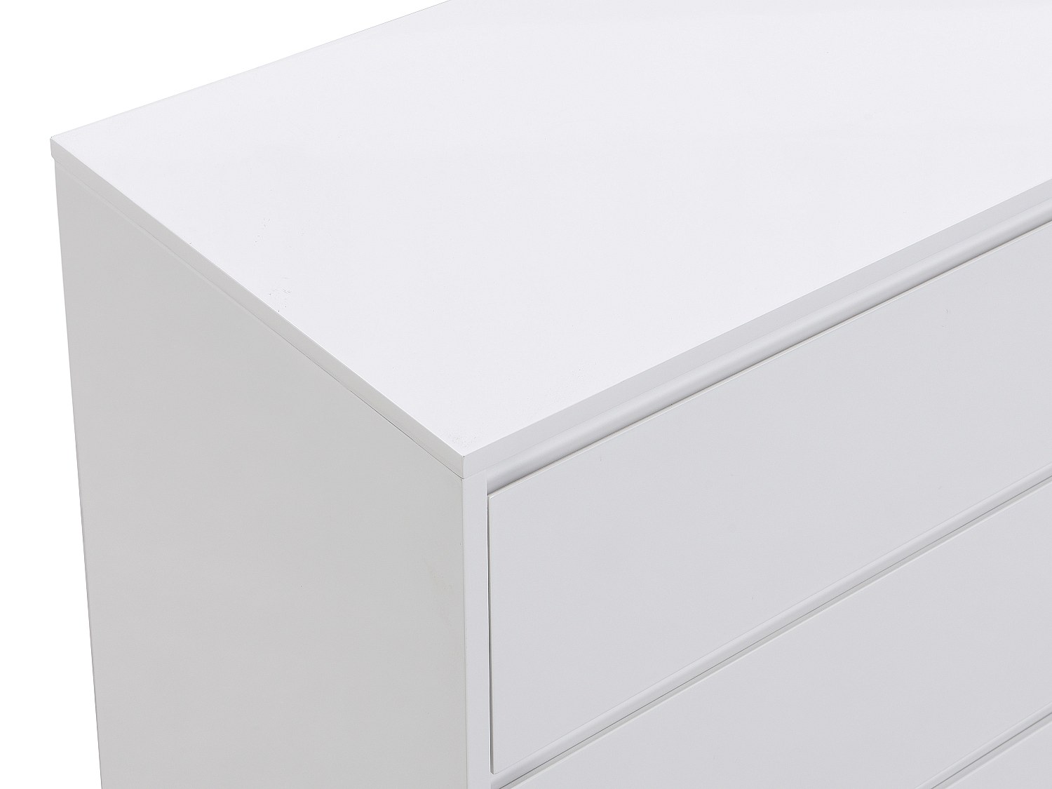 Commode 6 tiroirs - MDF et métal - Blanc laqué et doré - KORASA - 5