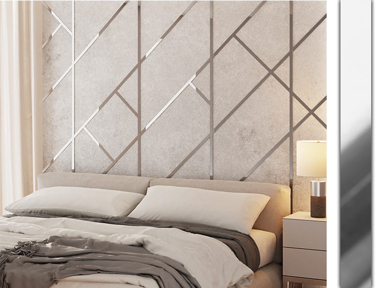 Bande Murale Décorative en Acier Inoxydable Argent Poli - 1 cm X 244 cm - 3
