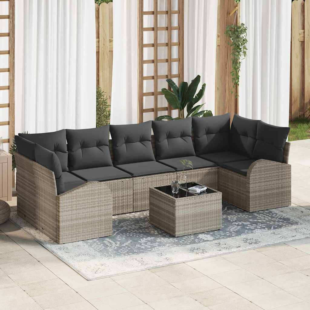 Zestaw Sof na Ogród Jasnoszary 55 x 55 x 37 cm polirattan vidaXL
