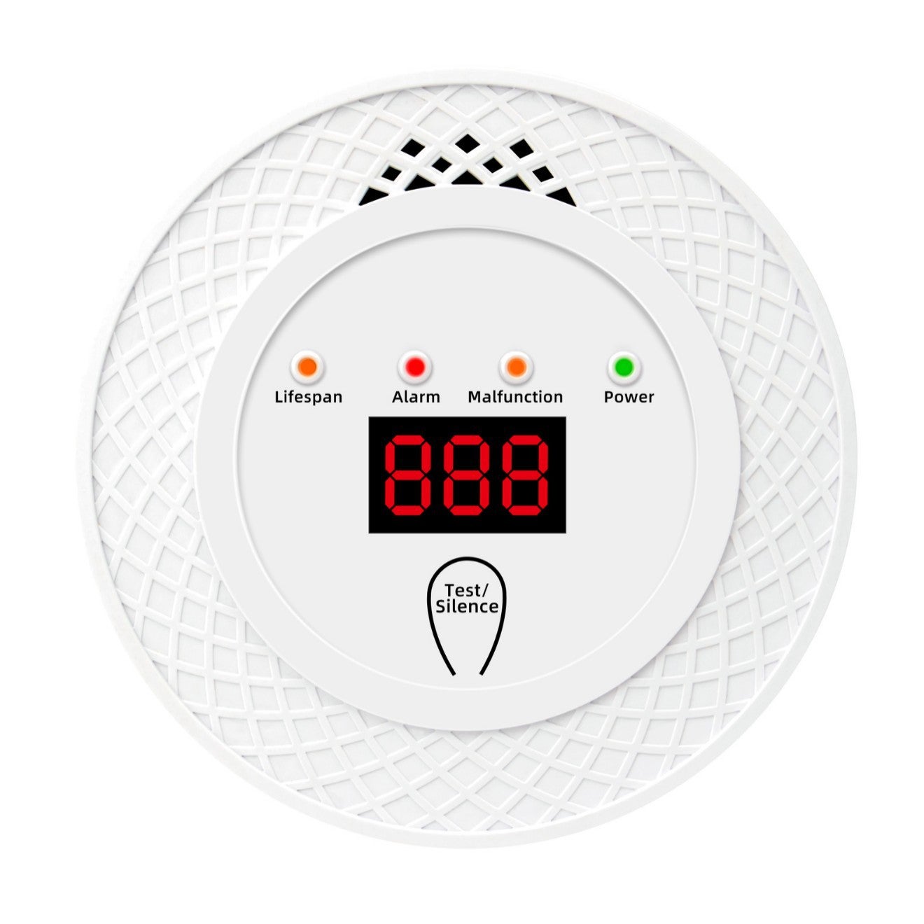 Detector de monóxido de carbono con pantalla LCD y alarma, funciona con pilas, 8,8 x 8,8 x 2,9 cm (pilas no incluidas). - 8