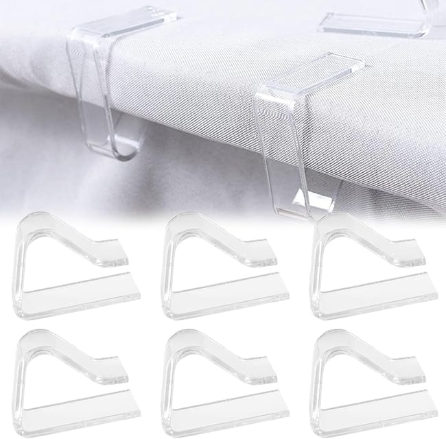 Relaxdays Pinces pour nappe, lot de 5, clips réglables pour table épaisse, acier inoxydable, jusqu'à 4 cm, argenté