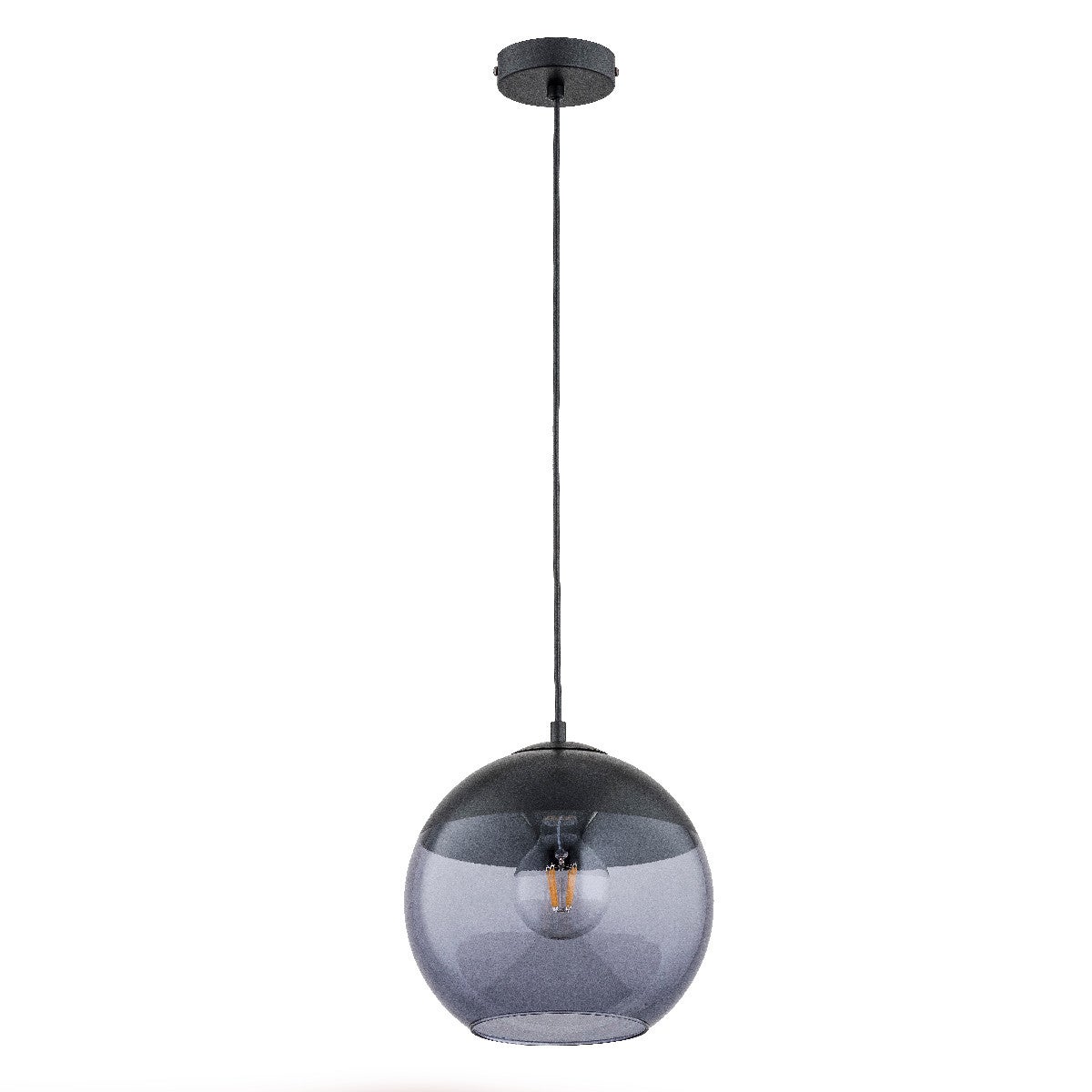 Lampa wisząca Hira czarna-dymiona 1xE27x15W wym: 90 x 25 x 25 cm szkło Alfa
