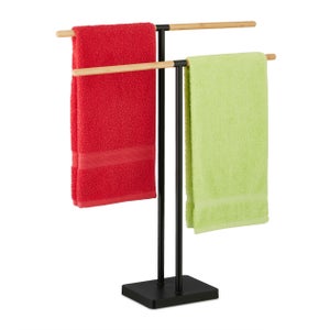 Porte-serviettes Mobile Relaxdays - 3 Barres Mobiles - Blanc - Dimensions 83 X 33,5 X 14 Cm - Pour Salle De Bain Ou Chambre