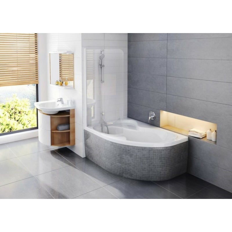 Rosa II 160 x 105 cm Baignoire d'angle orientation gauche en acrylique, sans pieds, blanc (CM21000000) - 2