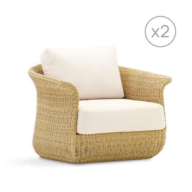 Pack poltrone da giardino in rattan sintetico Palma Leroy Merlin