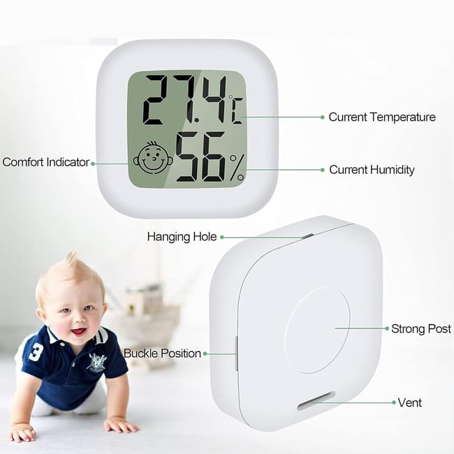 INF Termometro Digitale per Bambini - Igrometro Interno LCD Preciso INF Termometro Digitale per Bambini - Igrometro Interno LCD Preciso
