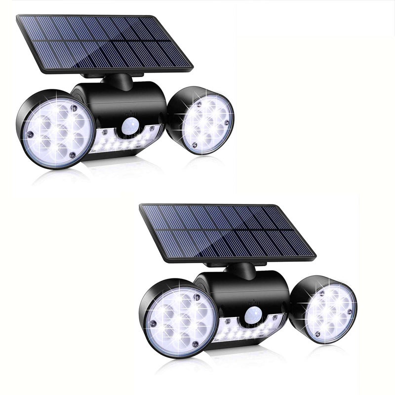 Dwuczęściowy wodoodporny kinkiet solarny podwójną głowicą naświetlacz solarny ogród dziedziniec drzwi zewnętrzne ludzkie ciało schody czujnik światła