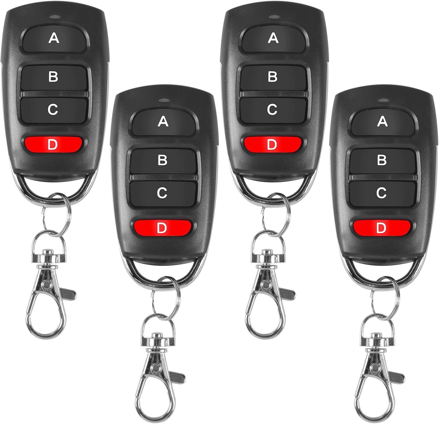 Zestaw 4 uniwersalnych pilotów do bram garażowych, przesuwnych, automatycznych (częstotliwość 433 MHz)