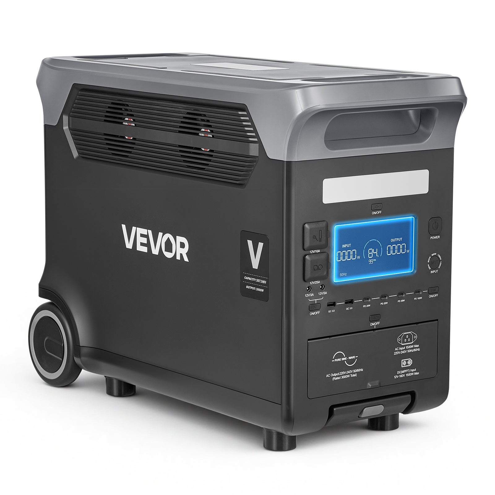 Stazione elettrica portatile VEVOR, generatore solare 3000 W, batteria ...