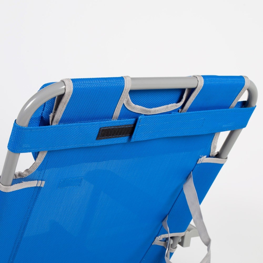 Tumbona plegable camping multiposición azul c/cojín Aktive - 3