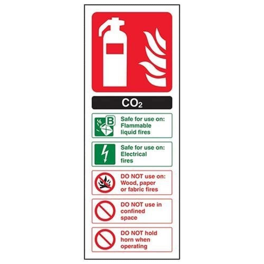vsafety 11004 ac-s cartello estintore CO2, ID, Autoadesivo