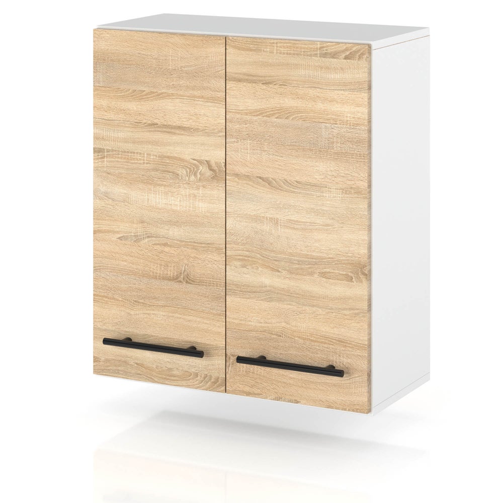 Szafka kuchenna wisząca modułowa drewniana z uchwytami 60cm spremium sonoma